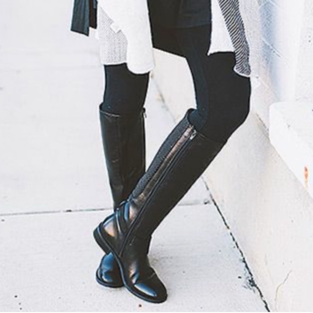 Clarks Pita Dakota Knee High Leather Tall Black Boots Size 7